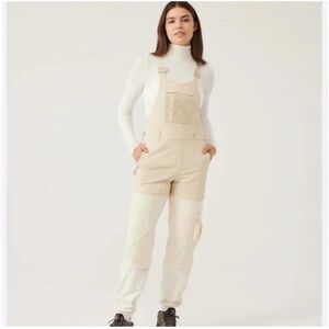 NWT Outdoor Voices RecTrek ZipOff Overalls Linen Vanilla Sugar